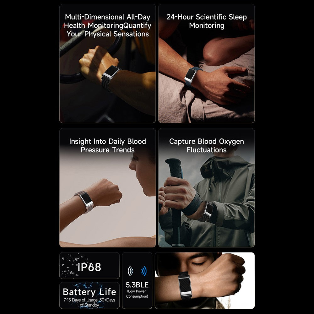 E900 Screenless Fitness Smart Watch ECG Heart Rate Monitor Blood Oxygen Tracker Sports Bracelet