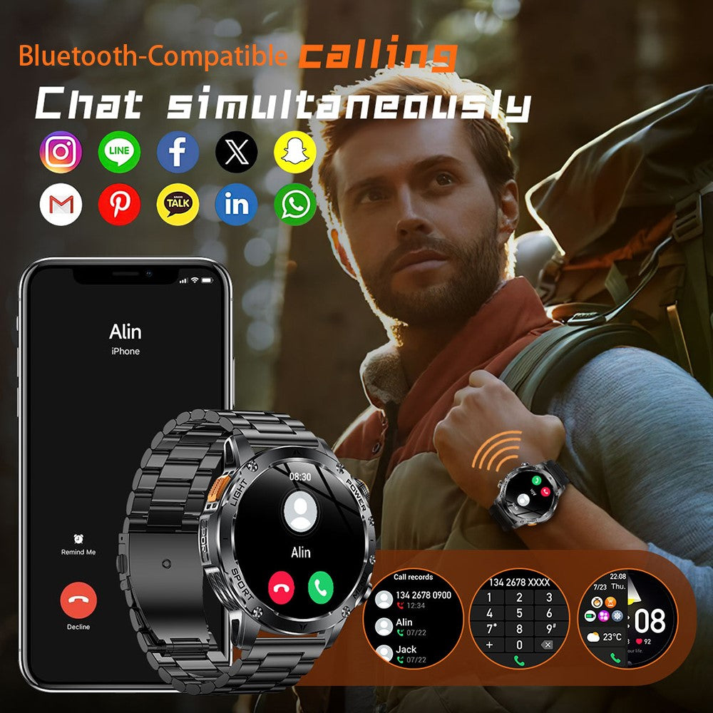 AK87 Smart Watch 1.7-inch HD Screen Outdoor Sports Bracelet with BT Calling, Health Monitoring