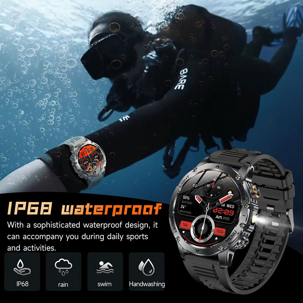 AK87 Smart Watch 1.7-inch HD Screen Outdoor Sports Bracelet with BT Calling, Health Monitoring