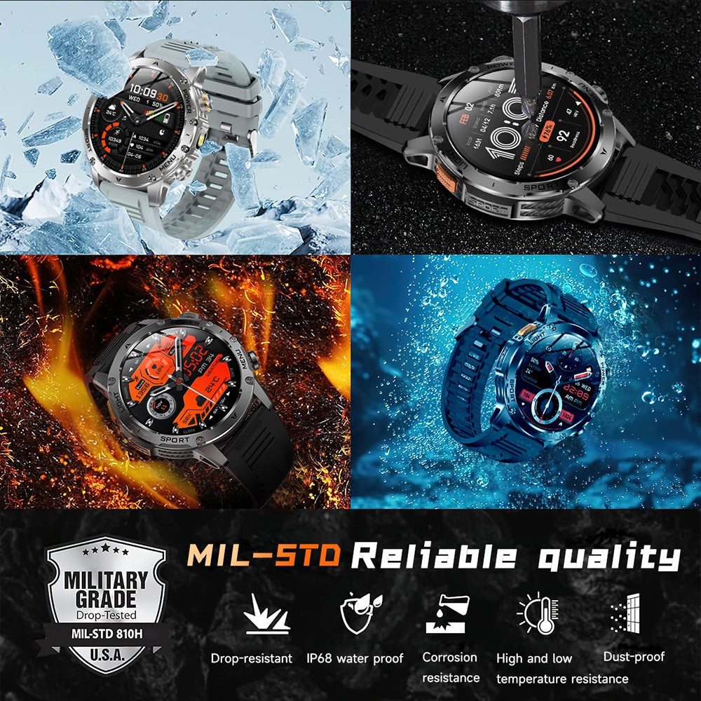 AK87 Smart Watch 1.7-inch HD Screen Outdoor Sports Bracelet with BT Calling, Health Monitoring