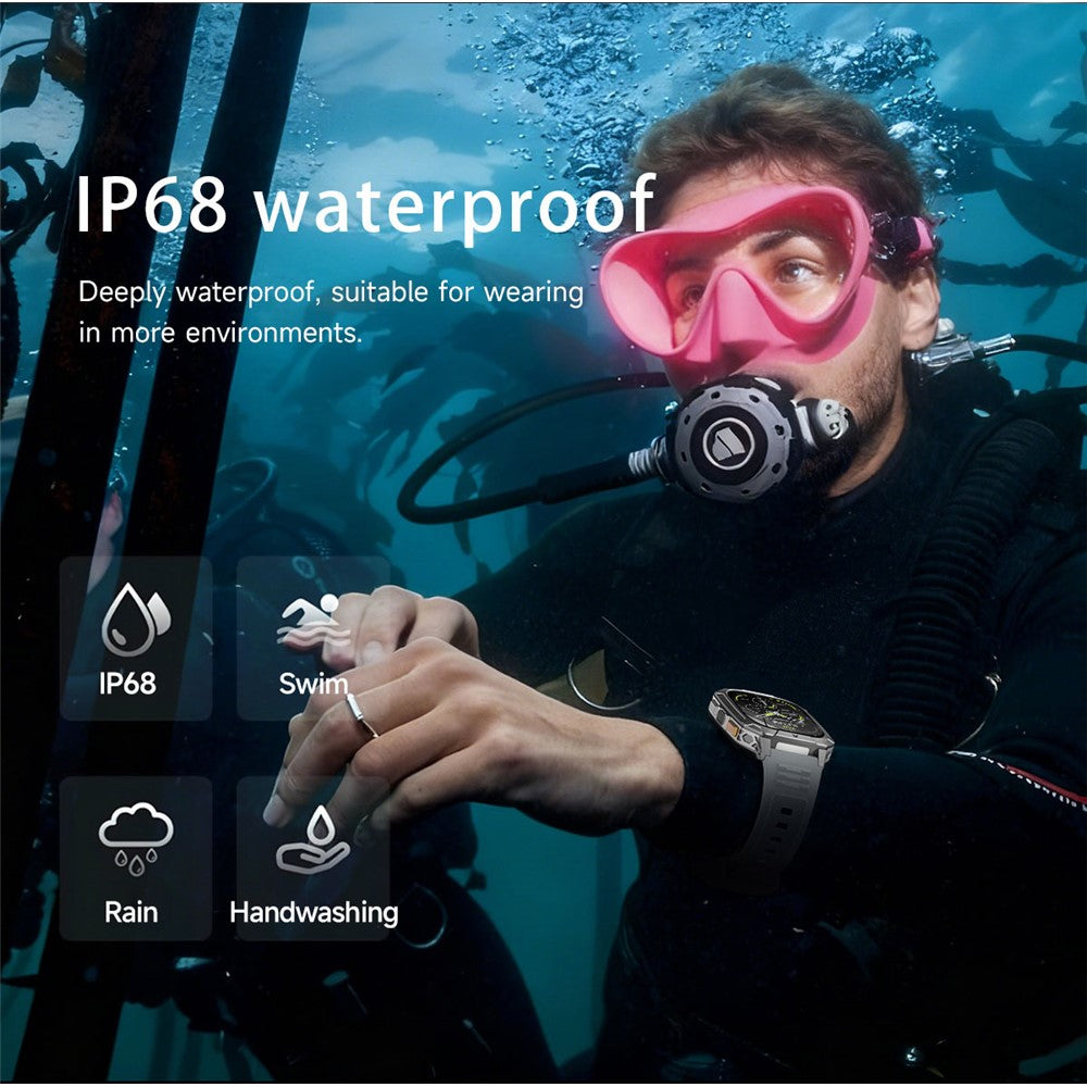 AK103 Smart Watch 2.01 Inch HD Screen Bluetooth-compatible Call 100+ Sports Modes Waterproof Fitness Tracker