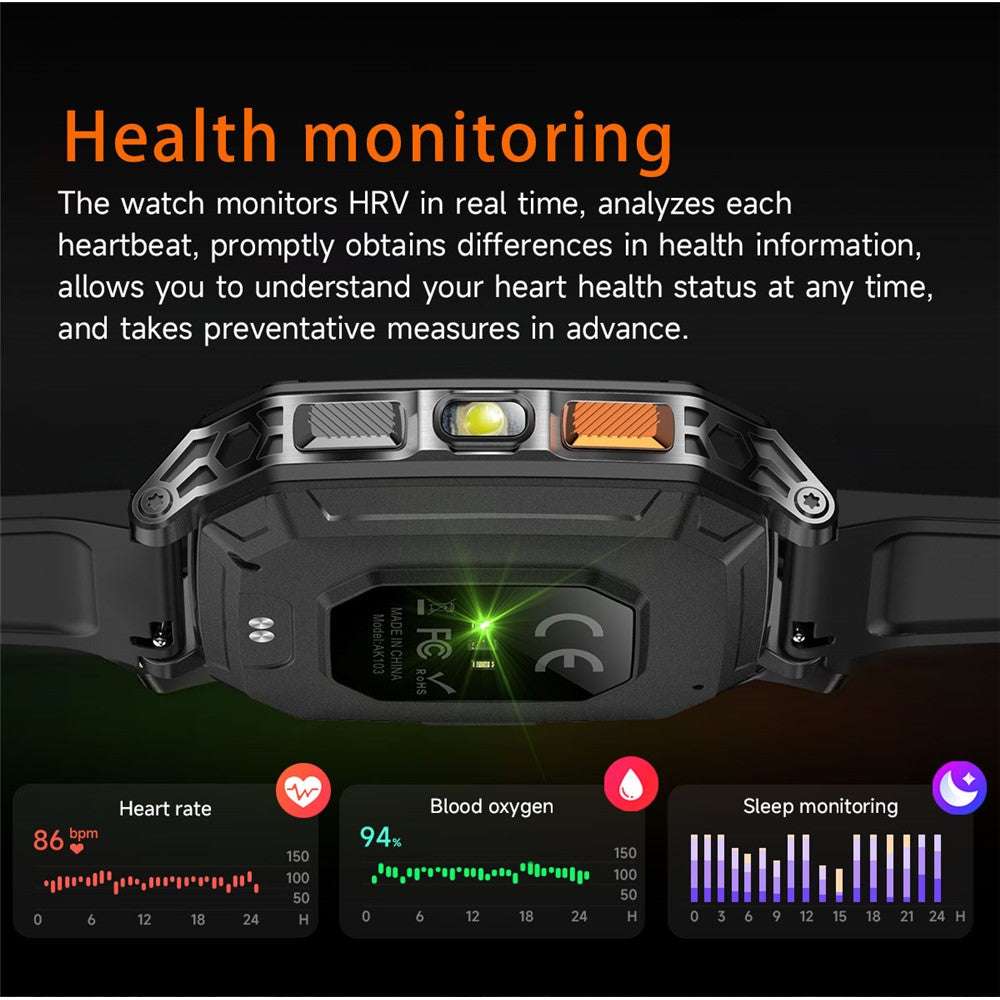 AK103 Smart Watch 2.01 Inch HD Screen Bluetooth-compatible Call 100+ Sports Modes Waterproof Fitness Tracker