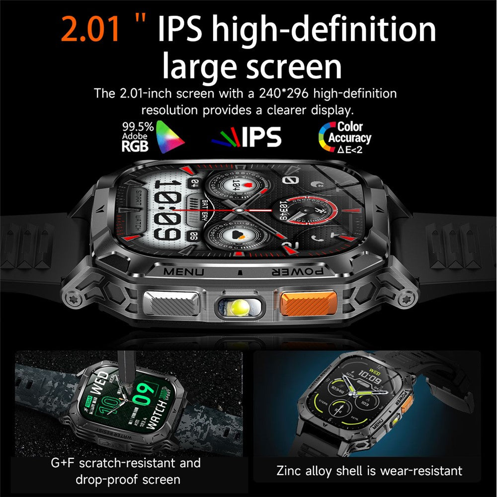 AK103 Smart Watch 2.01 Inch HD Screen Bluetooth-compatible Call 100+ Sports Modes Waterproof Fitness Tracker