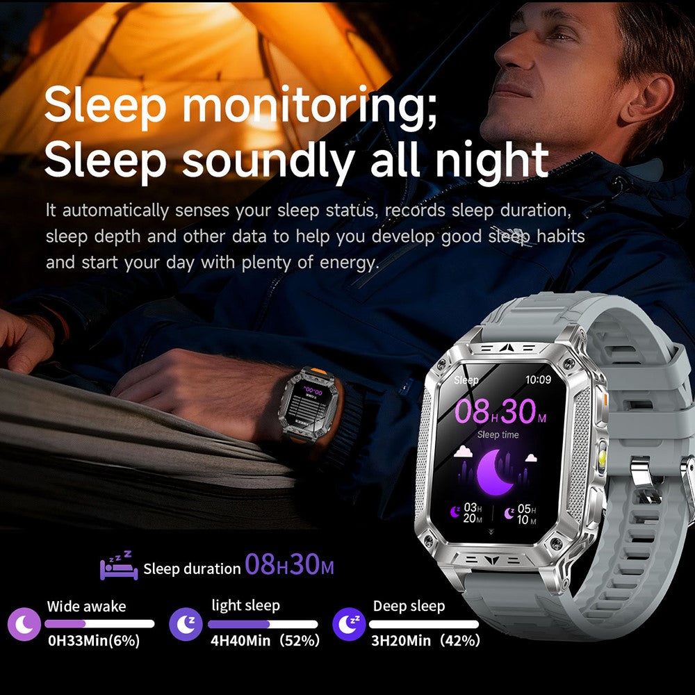 AK86 2.01 Inch HD Screen Smart Watch Heart Rate Blood Oxygen Monitor Bluetooth-compatible Calling Sports Wristwatch