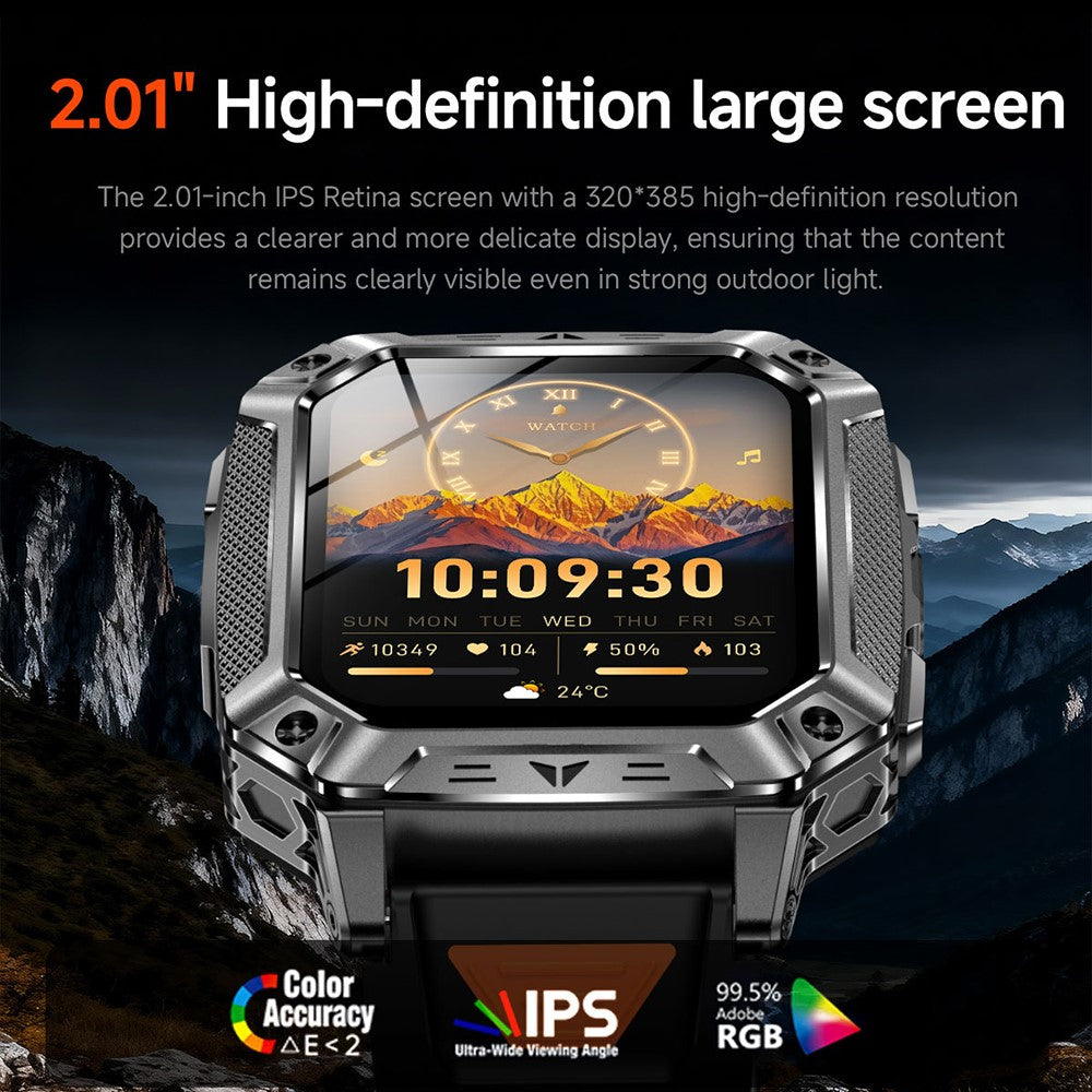 AK86 2.01 Inch HD Screen Smart Watch Heart Rate Blood Oxygen Monitor Bluetooth-compatible Calling Sports Wristwatch