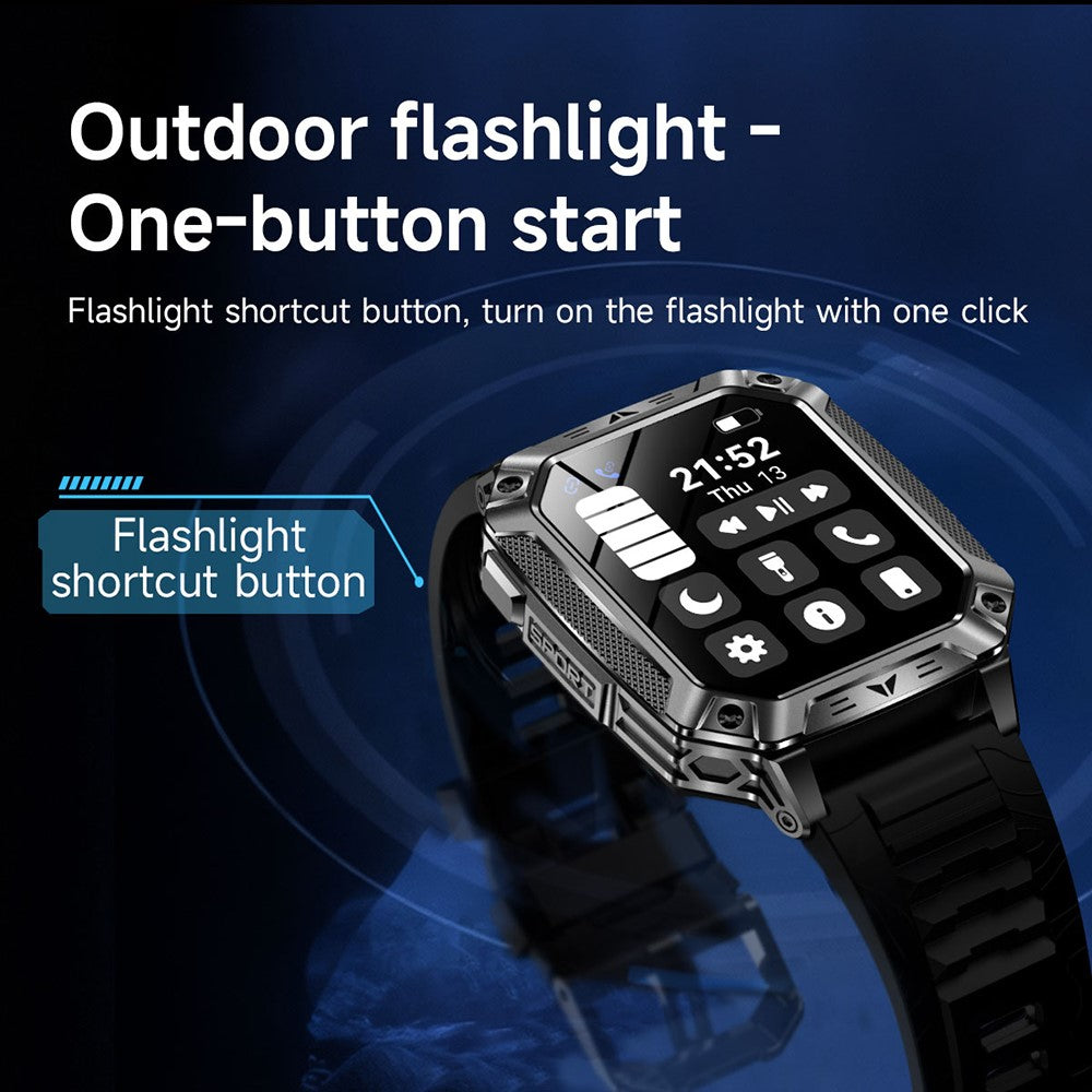 AK86 2.01 Inch HD Screen Smart Watch Heart Rate Blood Oxygen Monitor Bluetooth-compatible Calling Sports Wristwatch