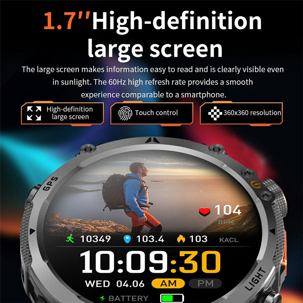 HT42 Smart Watch GPS Positioning Wireless Calling Heart Rate Monitor For Outdoor Sports