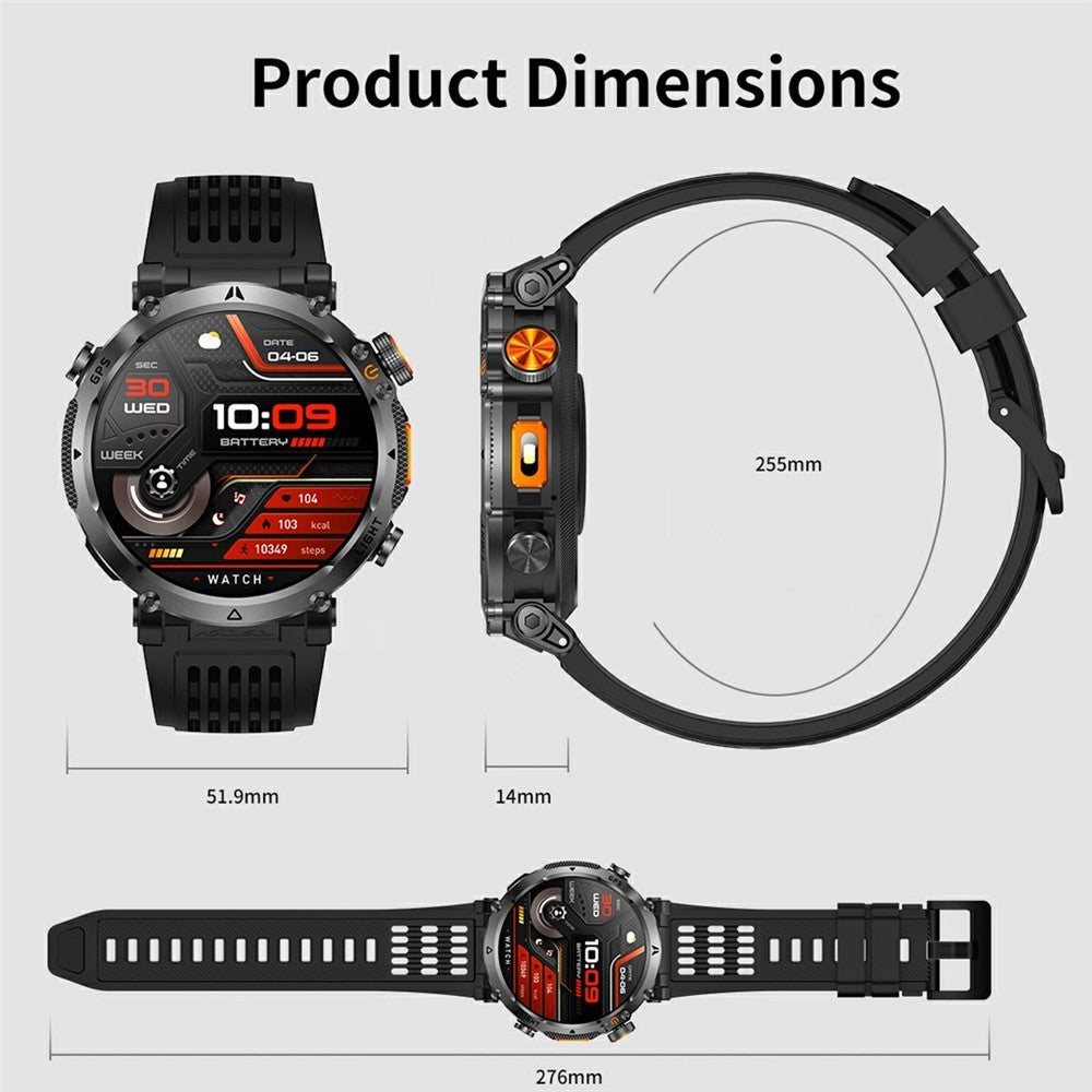 HT42 Smart Watch GPS Positioning Wireless Calling Heart Rate Monitor For Outdoor Sports