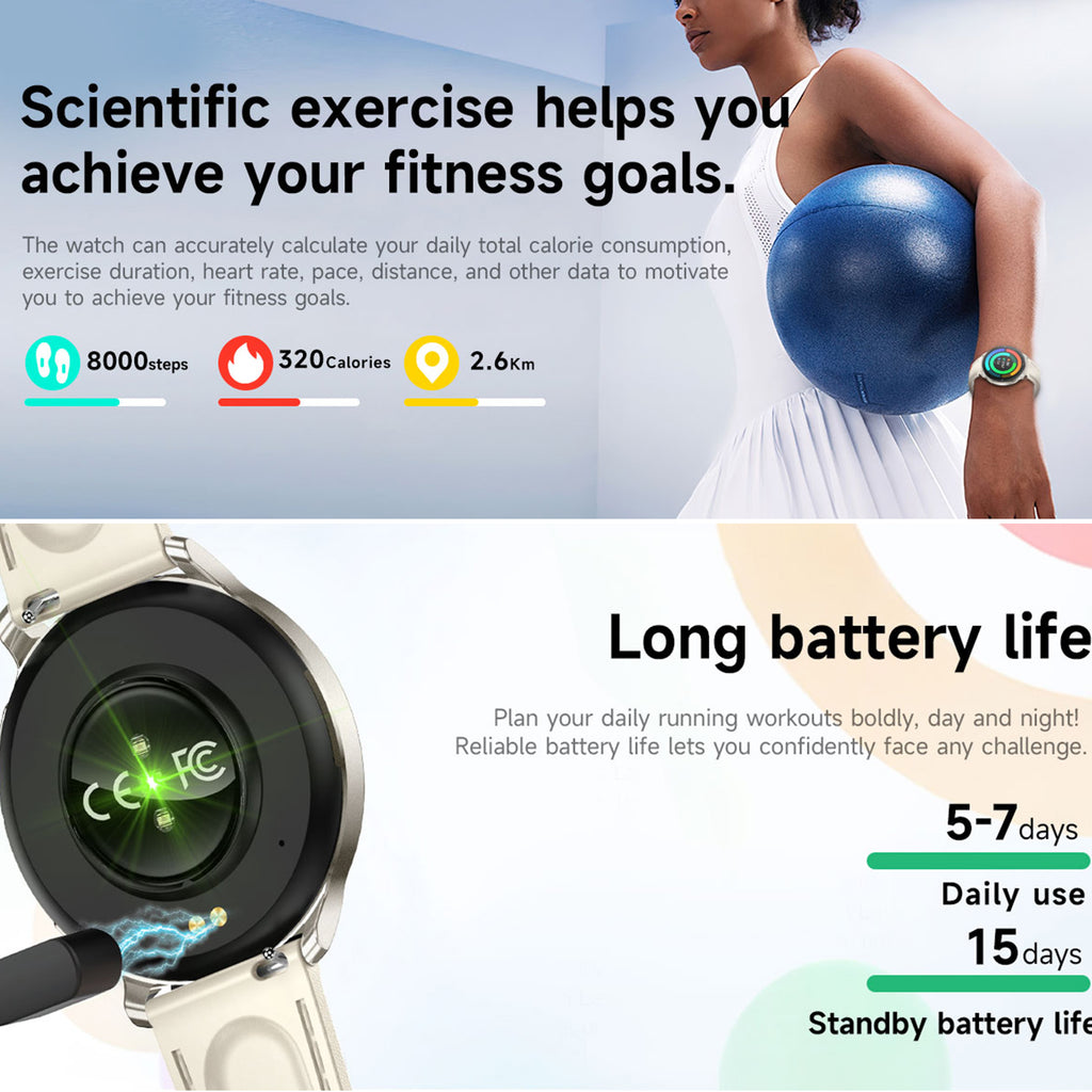HT39 1.32 inch AMOLED Smart Watch BT Call Electric Band with Heart Rate Blood Pressure Monitoring