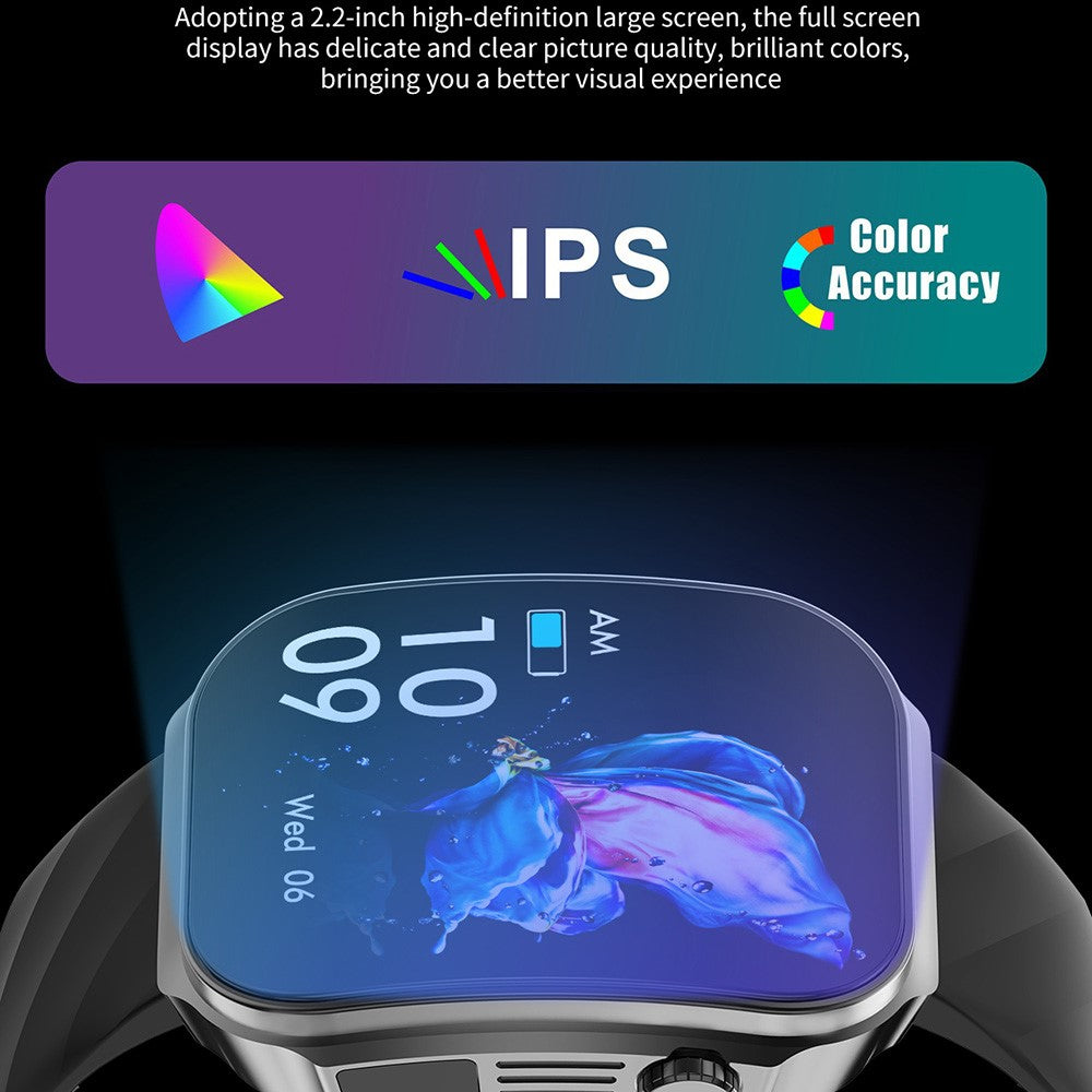 U15 2.2 Inch Square Screen Smart Watch Health Monitor Bluetooth-compatible Call Fitness Tracker Built-in Flashlight
