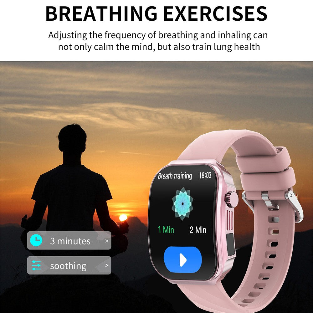 U15 2.2 Inch Square Screen Smart Watch Health Monitor Bluetooth-compatible Call Fitness Tracker Built-in Flashlight