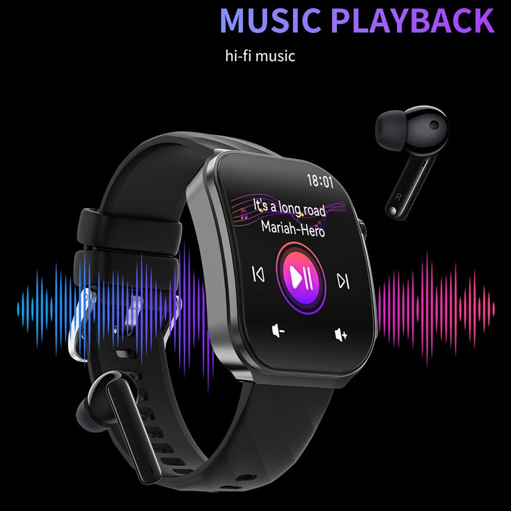 U15 2.2 Inch Square Screen Smart Watch Health Monitor Bluetooth-compatible Call Fitness Tracker Built-in Flashlight