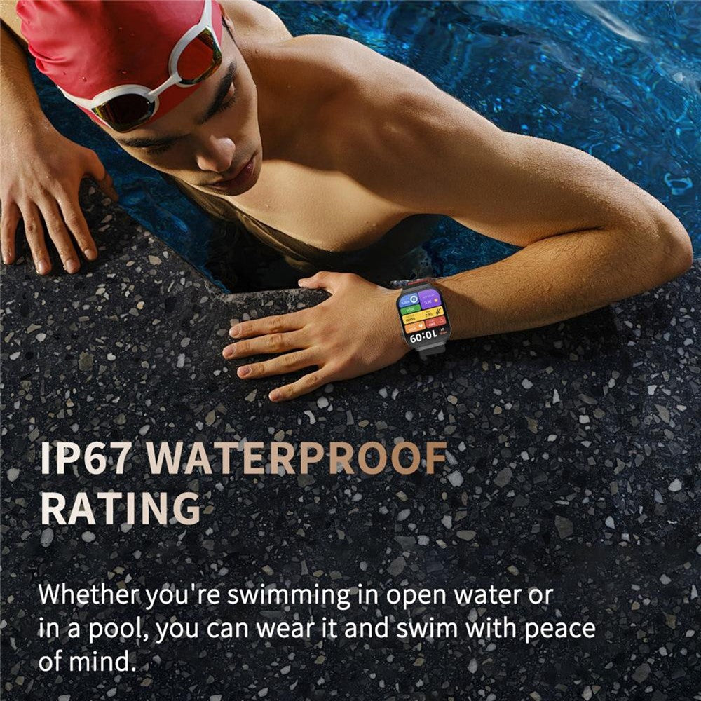 U21 2.2 Inch Square Screen ECG Heart Rate Detection Bluetooth-compatible Call Sports Smart Watch with Sleep Monitor