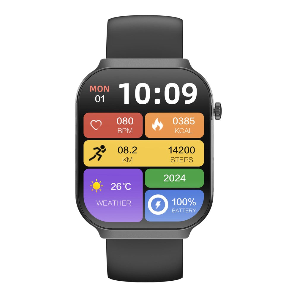 U21 2.2 Inch Square Screen ECG Heart Rate Detection Bluetooth-compatible Call Sports Smart Watch with Sleep Monitor