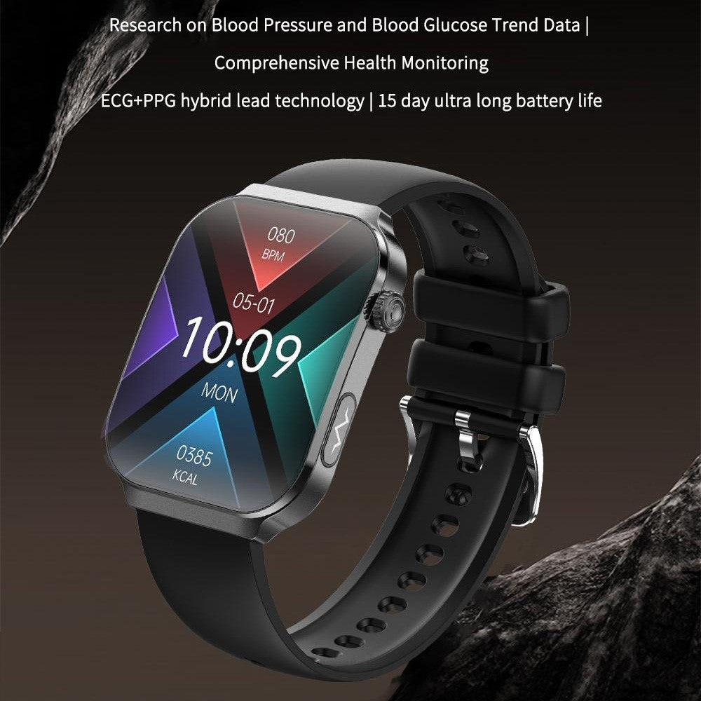 U21 2.2 Inch Square Screen ECG Heart Rate Detection Bluetooth-compatible Call Sports Smart Watch with Sleep Monitor