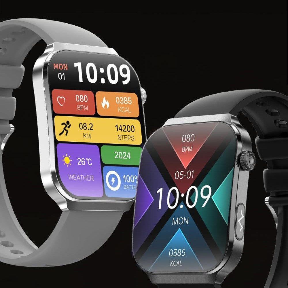 U21 2.2 Inch Square Screen ECG Heart Rate Detection Bluetooth-compatible Call Sports Smart Watch with Sleep Monitor