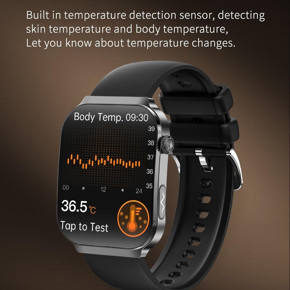 U21 2.2 Inch Square Screen ECG Heart Rate Detection Bluetooth-compatible Call Sports Smart Watch with Sleep Monitor