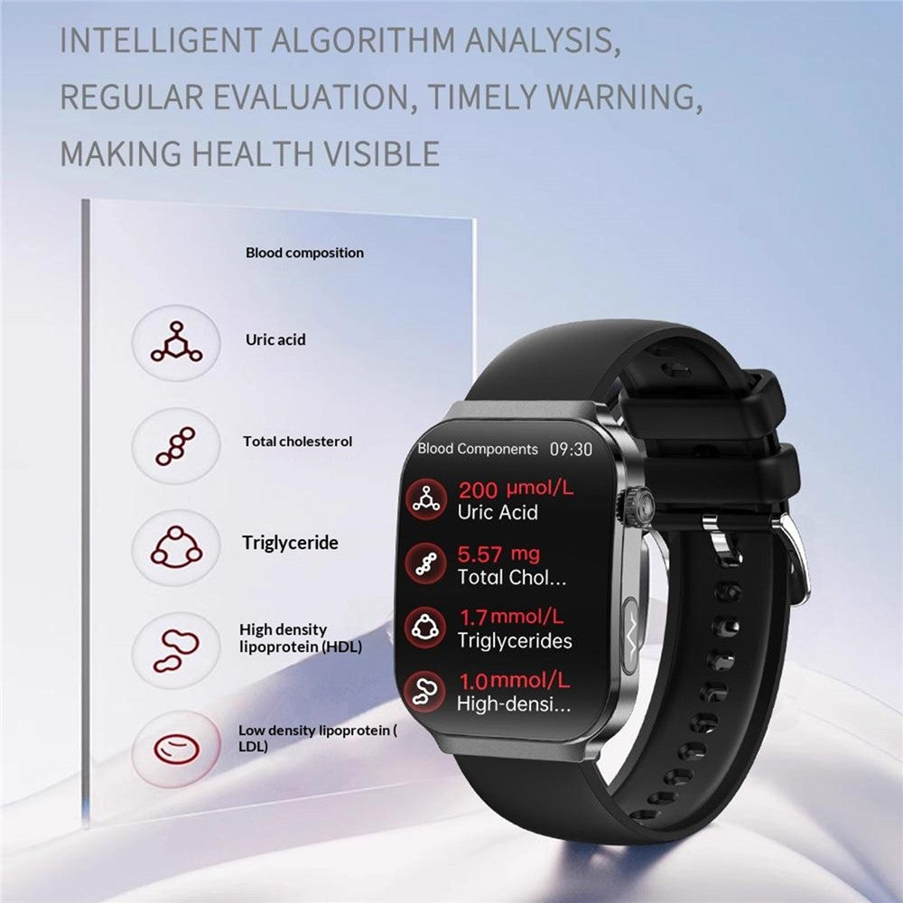 U21 2.2 Inch Square Screen ECG Heart Rate Detection Bluetooth-compatible Call Sports Smart Watch with Sleep Monitor