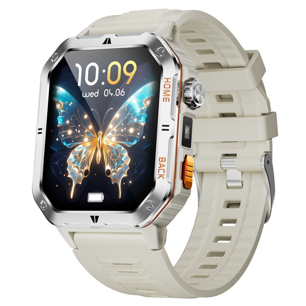 MT62 Outdoor Adventure Smart Watch IP68 Waterproof 2.01 Inch IPS Screen Fitness Tracker Built-in LED Flashlight