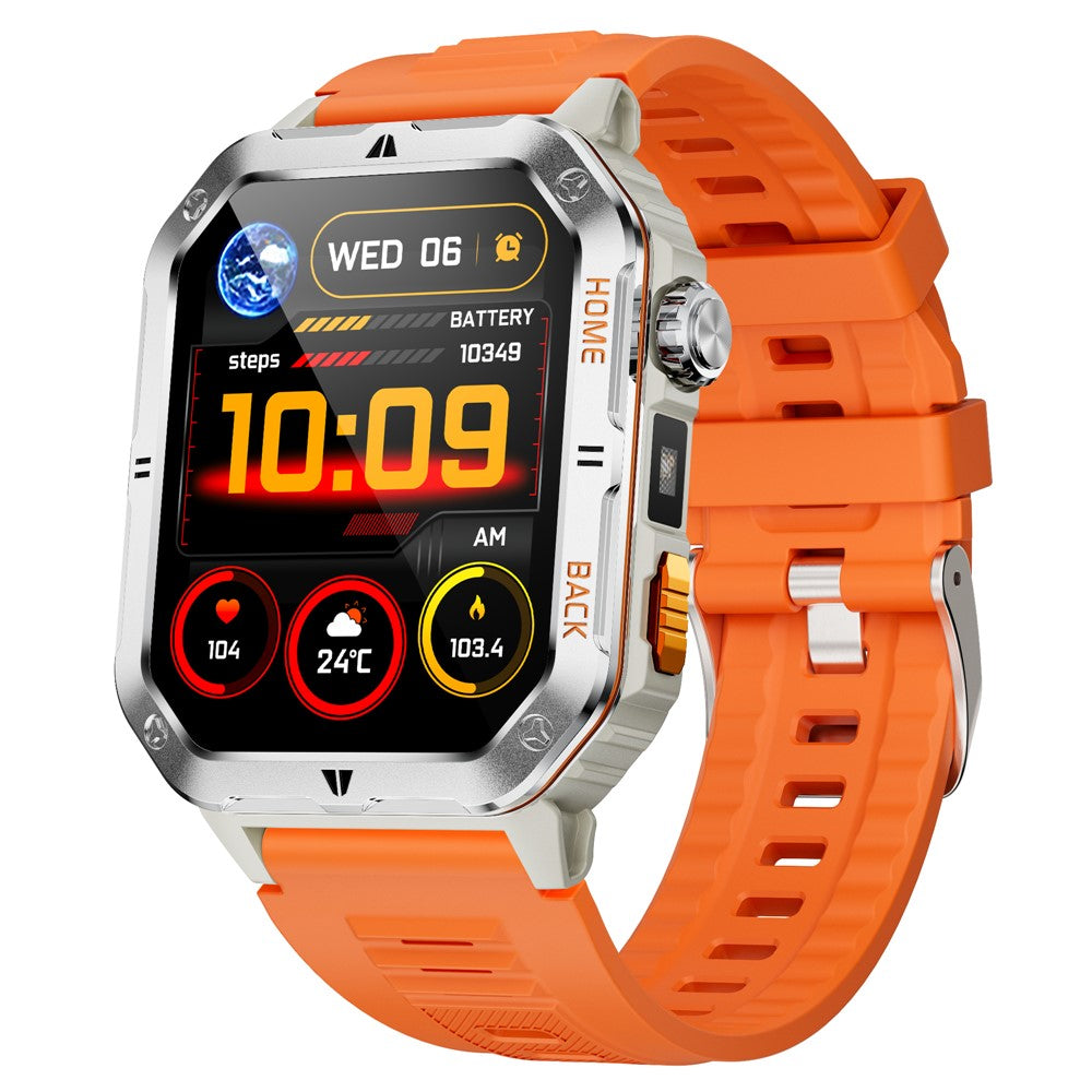 MT62 Outdoor Adventure Smart Watch IP68 Waterproof 2.01 Inch IPS Screen Fitness Tracker Built-in LED Flashlight