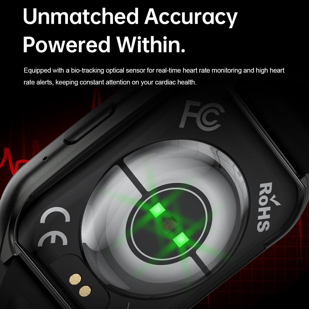 MT66 Leather Strap Smart Watch 1.83 Inch IPS Screen Fitness Tracker IP68 Waterproof Heart Rate Monitor