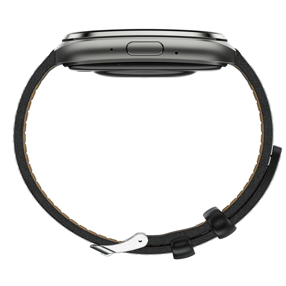 MT66 Leather Strap Smart Watch 1.83 Inch IPS Screen Fitness Tracker IP68 Waterproof Heart Rate Monitor