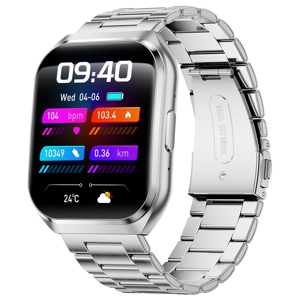 Fitness Smart Watch – 70+ Sport Modes, IP68, Steel Strap (MT66)
