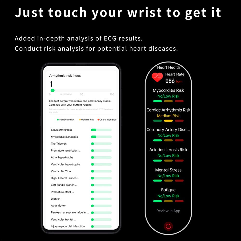 F240 Smart Health Watch ECG Heart Rate Blood Pressure Blood Oxygen Sleep Monitor IP67 Waterproof Sports Watch