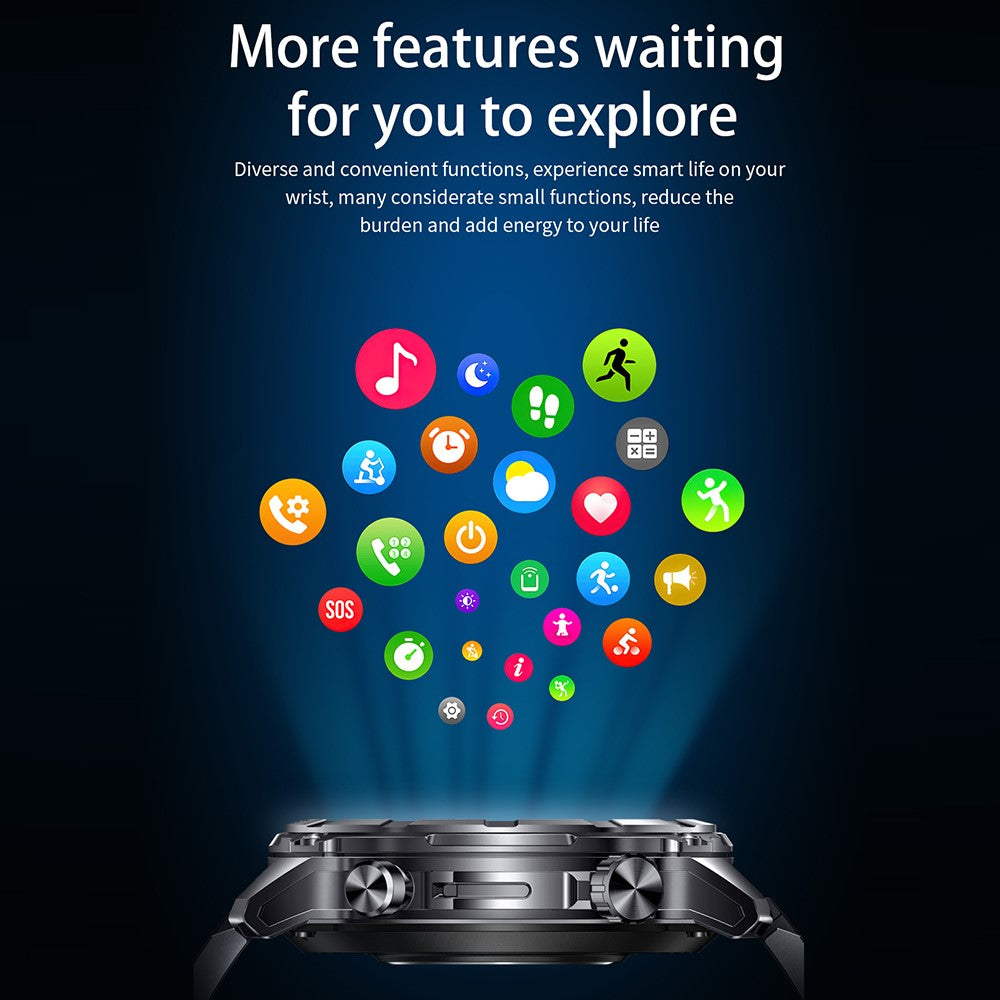 I116 Smart Watch 1.52 Inch HD Screen Health Monitor Outdoor Sports Fitness Tracker, Nylon Strap