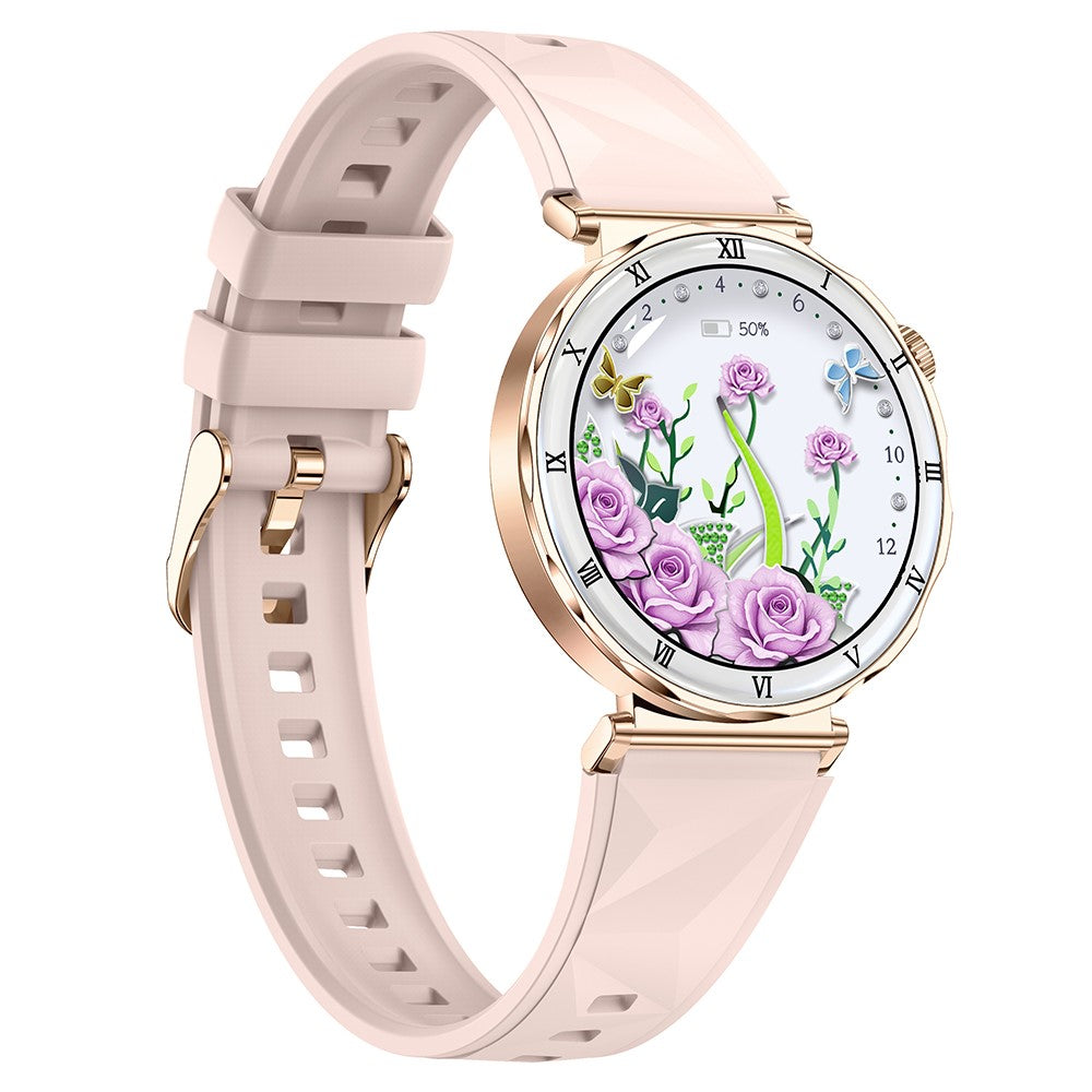 i222 1.19 Inch AMOLED Screen Smart Watch for Women Health Monitor Fitness Tracker Watch, Silicone Strap