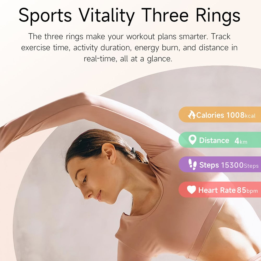 i222 1.19 Inch AMOLED Screen Smart Watch for Women Health Monitor Fitness Tracker Watch, Silicone Strap