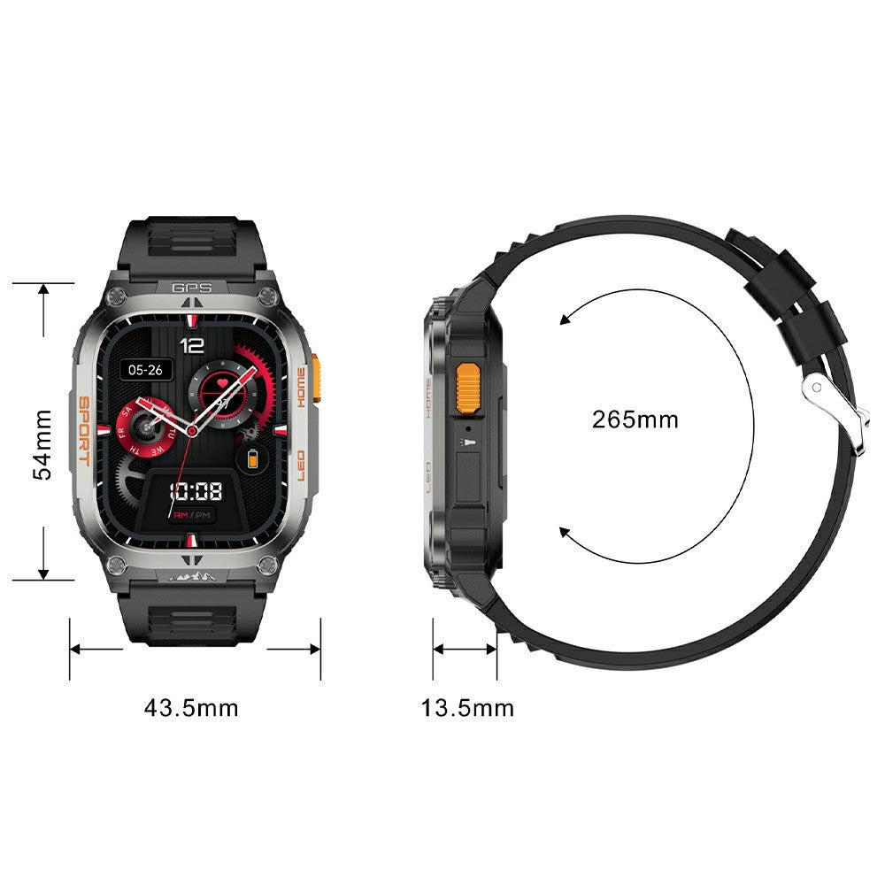 QX18 2.01 Inch Bluetooth-compatible Call Smart Watch IP68 Waterproof GPS Outdoor Sports Health Monitor