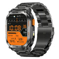QX18 2.01 Inch Bluetooth-compatible Call Smart Watch IP68 Waterproof GPS Outdoor Sports Health Monitor, Steel Strap