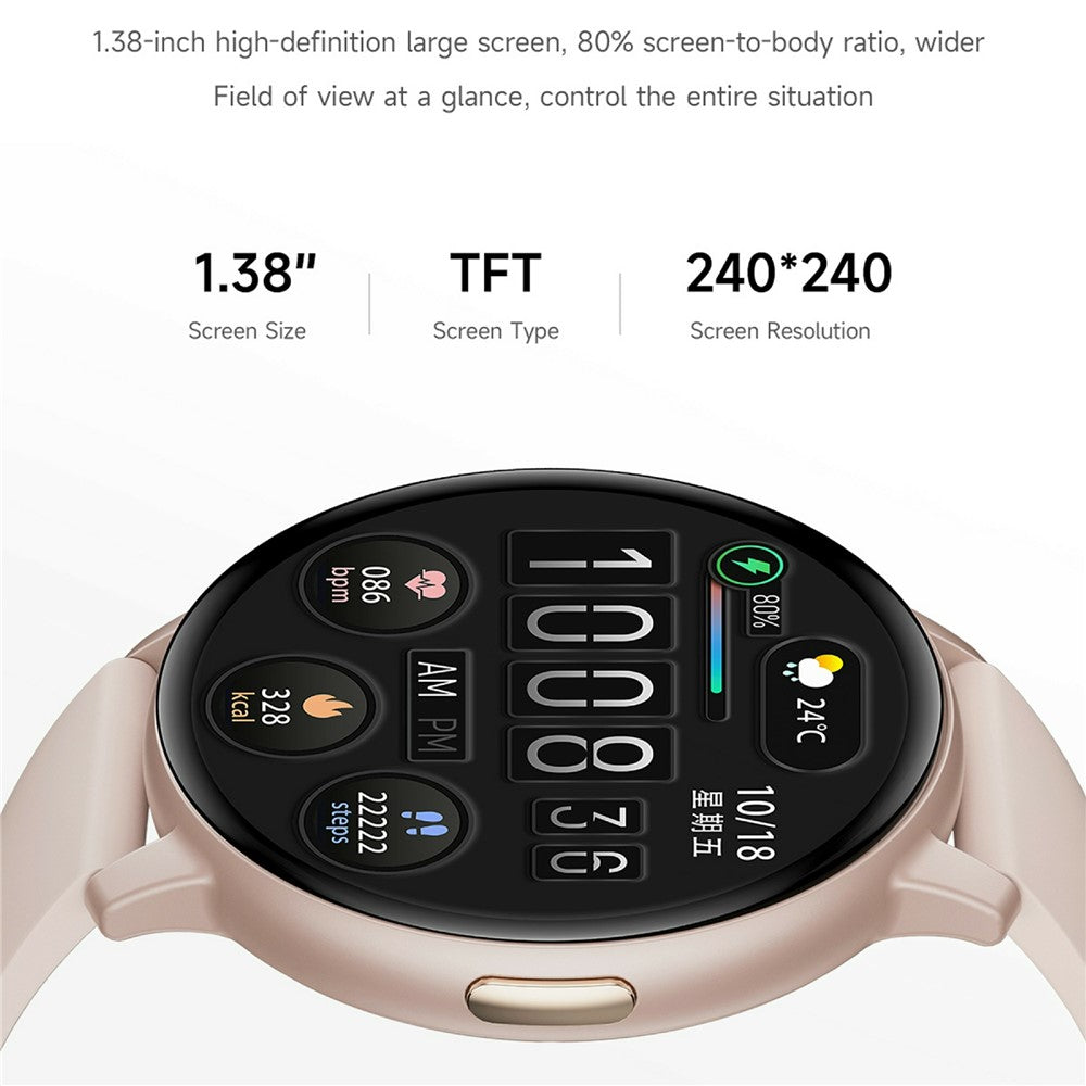 T6 1.38 Inch HD Screen Smart Watch Bluetooth-compatible Call Health Monitor Sports Wristwatch