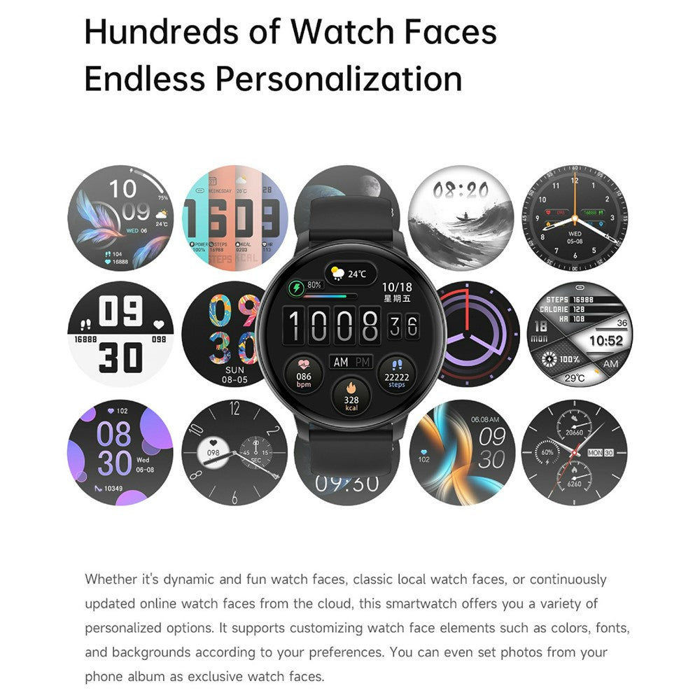 T6 1.38 Inch HD Screen Smart Watch Bluetooth-compatible Call Health Monitor Sports Wristwatch