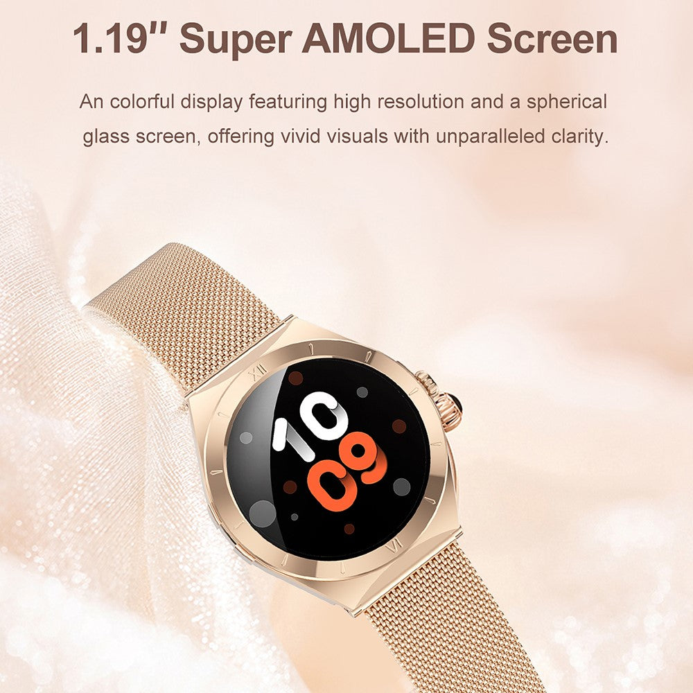 L03 Women's Smart Watch 1.19 Inch AMOLED Screen 390x390 Display Ultra-thin IP68 Waterproof Smart Bracelet for Fitness Health
