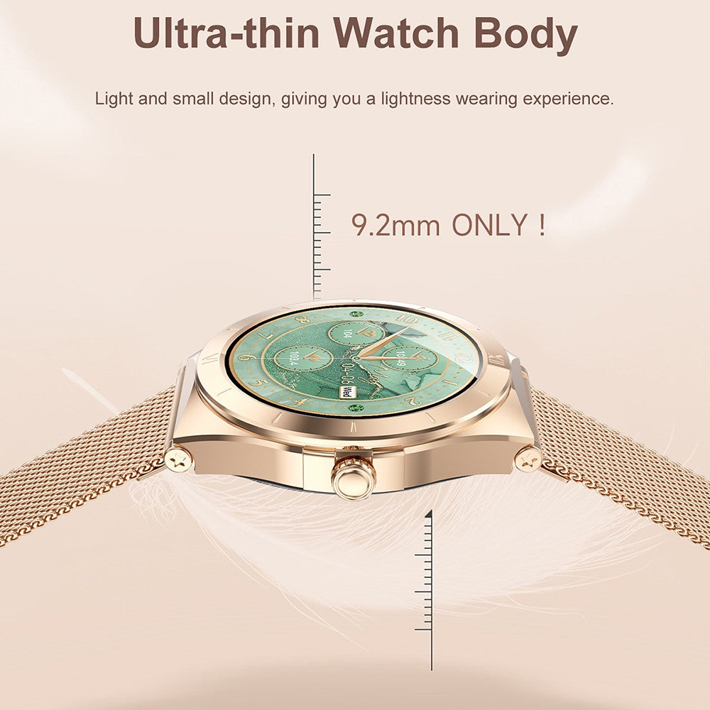L03 Women's Smart Watch 1.19 Inch AMOLED Screen 390x390 Display Ultra-thin IP68 Waterproof Smart Bracelet for Fitness Health