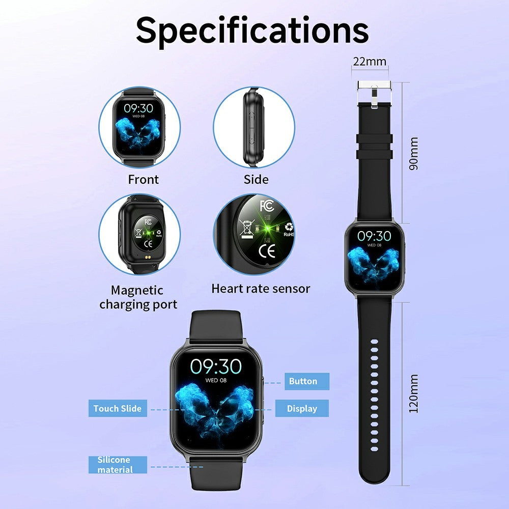 Y1 1.83 Inch Bluetooth-compatible Call Health Smart Watch 700mAh 30 Days Standby IP67 Waterproof Health Monitor for Sports Fitness