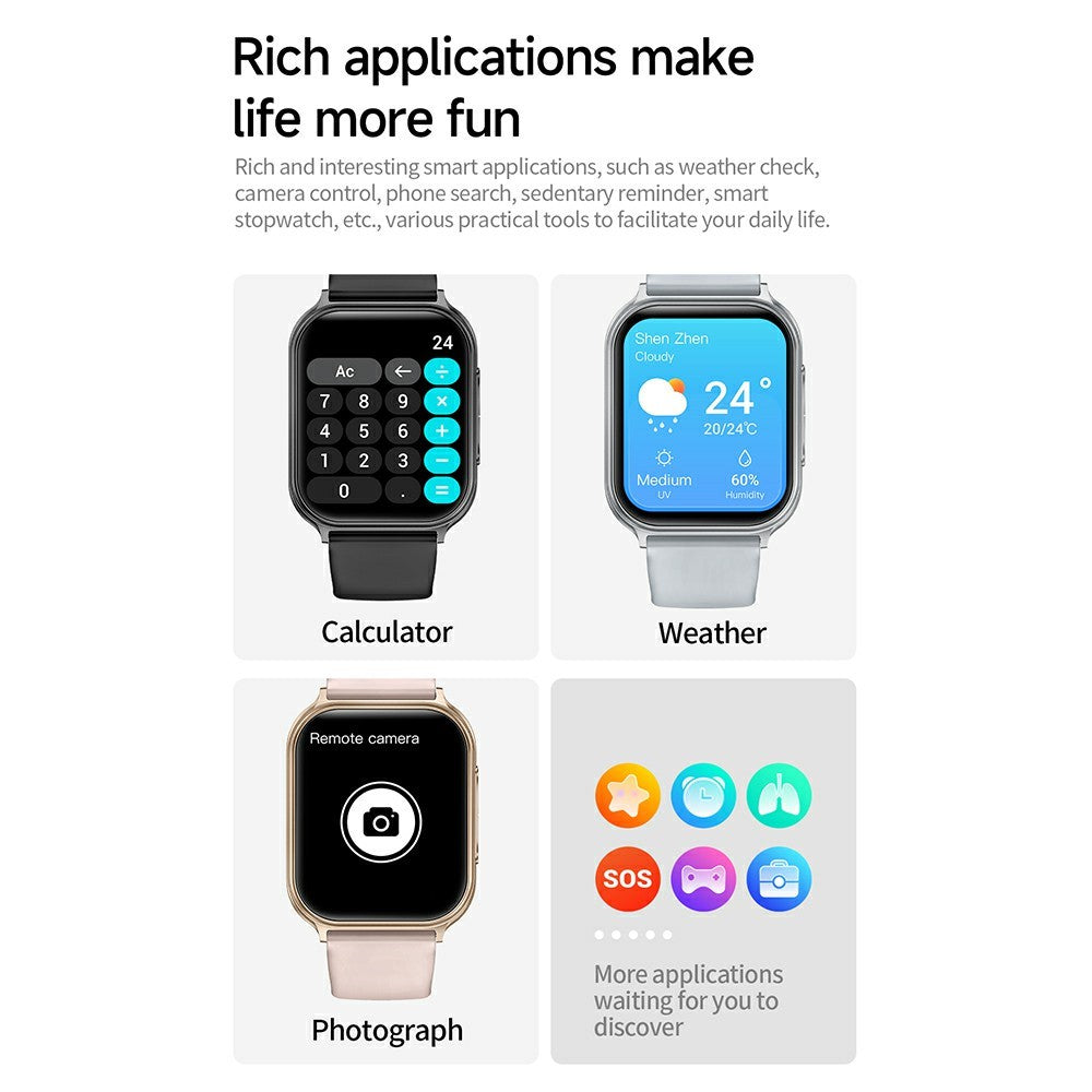 Y1 1.83 Inch Bluetooth-compatible Call Health Smart Watch 700mAh 30 Days Standby IP67 Waterproof Health Monitor for Sports Fitness