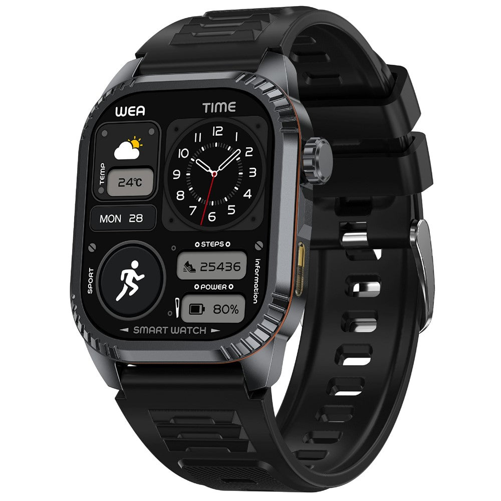 DS8 1.95 Inch IPS Screen Smart Watch LED Flashlight GPS Bluetooth-compatible Calling Health Monitor Fitness Tracker for Outdoor Sports