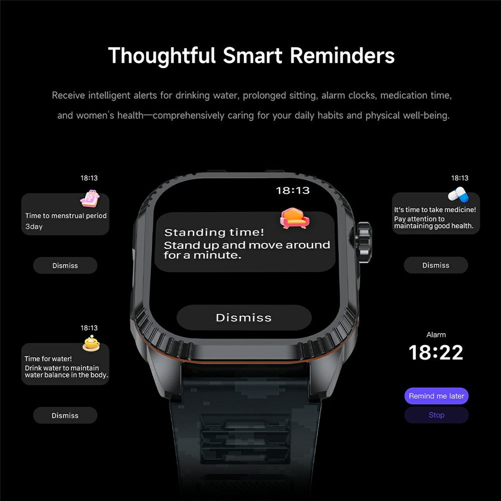 DS8 1.95 Inch IPS Screen Smart Watch LED Flashlight GPS Bluetooth-compatible Calling Health Monitor Fitness Tracker for Outdoor Sports