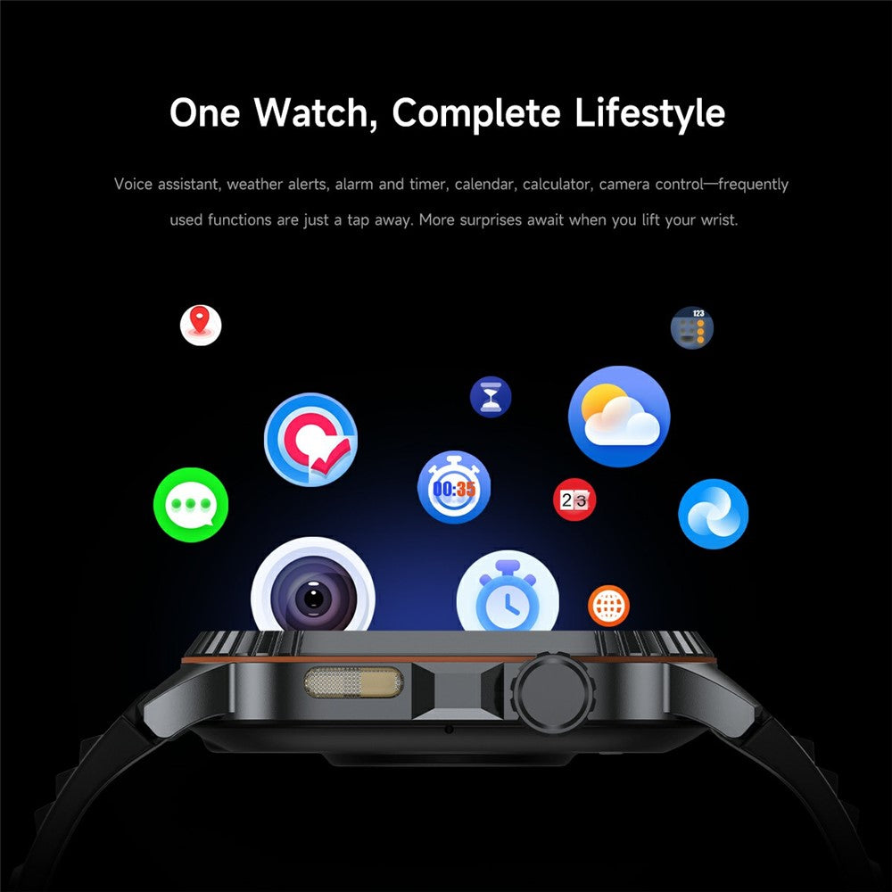 DS8 1.95 Inch IPS Screen Smart Watch LED Flashlight GPS Bluetooth-compatible Calling Health Monitor Fitness Tracker for Outdoor Sports
