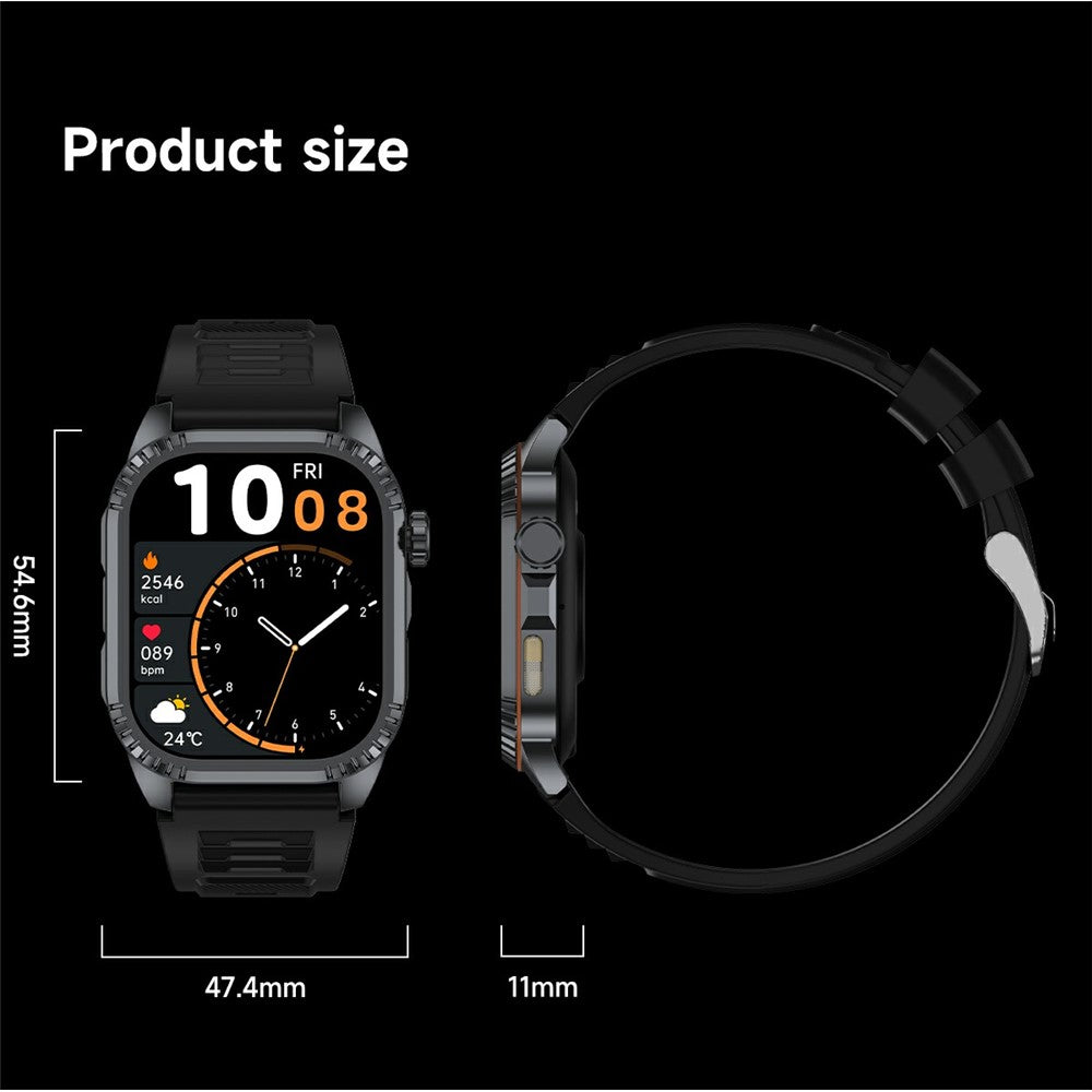 DS8 1.95 Inch IPS Screen Smart Watch LED Flashlight GPS Bluetooth-compatible Calling Health Monitor Fitness Tracker for Outdoor Sports