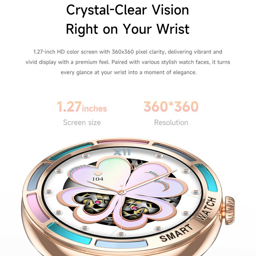 T9 1.27 Inch Smart Watch with Silicone Strap Bluetooth-compatible Call Women Health Sleep Monitor