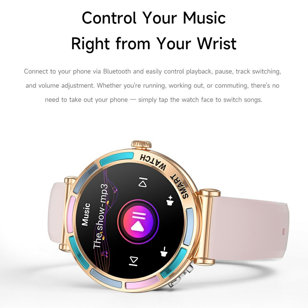 T9 1.27 Inch Smart Watch with Silicone Strap Bluetooth-compatible Call Women Health Sleep Monitor
