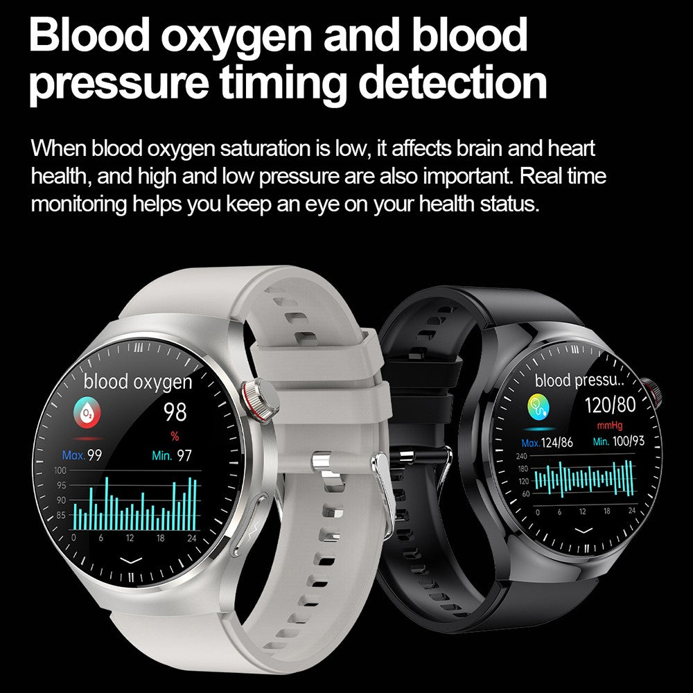 TK26Pro Smart Watch with Silicone Strap ECG Heart Rate Blood Pressure 1.43 Inch AMOLED Bluetooth-compatible Call 380mAh One-Touch Health Monitor