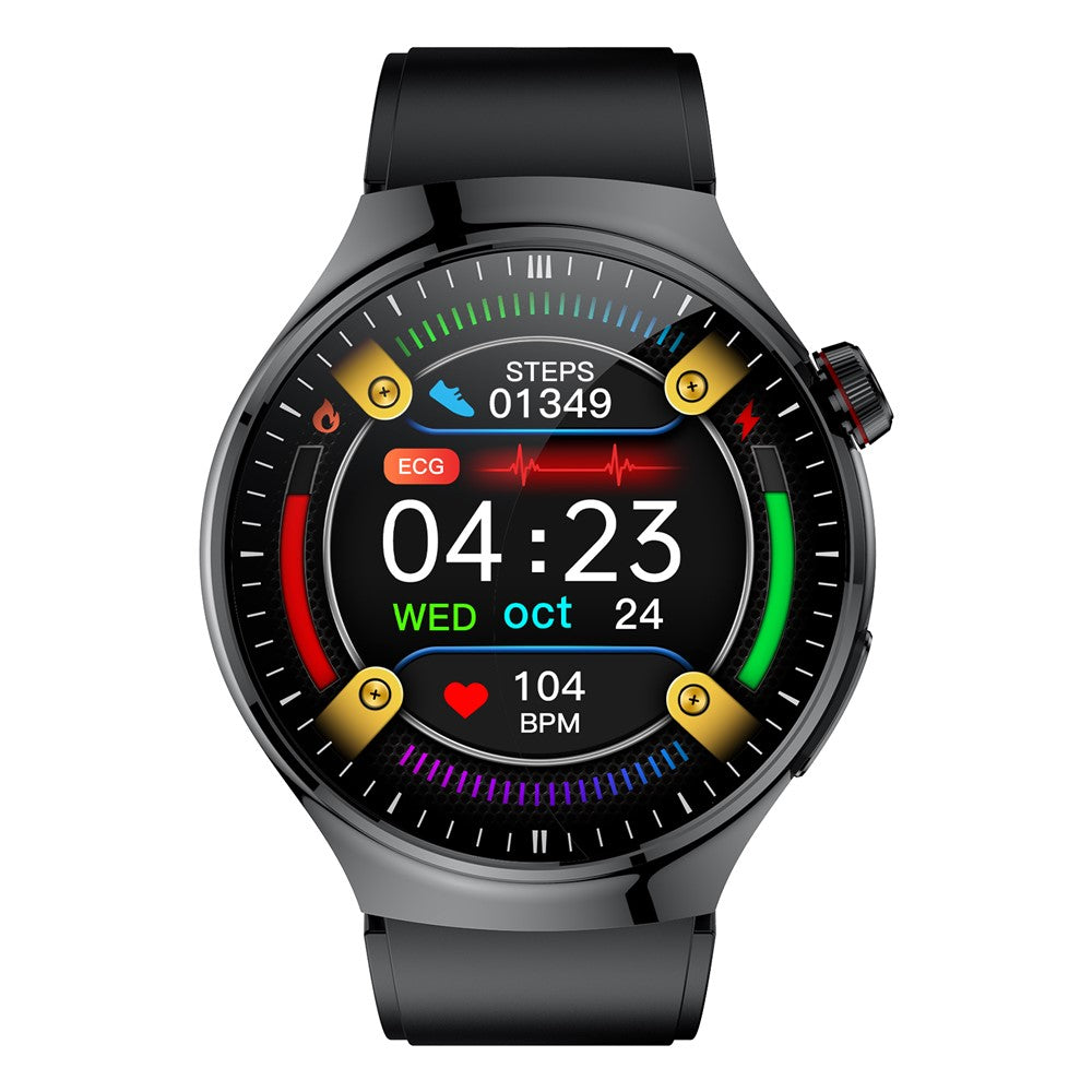 TK26Pro Smart Watch with Silicone Strap ECG Heart Rate Blood Pressure 1.43 Inch AMOLED Bluetooth-compatible Call 380mAh One-Touch Health Monitor