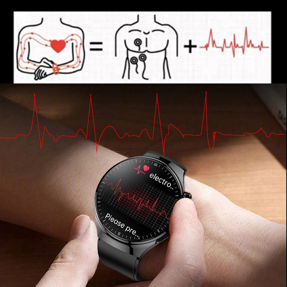 TK26Pro Smart Watch with Silicone Strap ECG Heart Rate Blood Pressure 1.43 Inch AMOLED Bluetooth-compatible Call 380mAh One-Touch Health Monitor