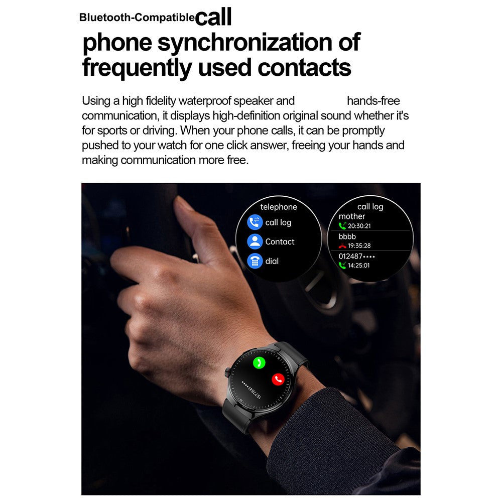 TK26Pro Smart Watch with Silicone Strap ECG Heart Rate Blood Pressure 1.43 Inch AMOLED Bluetooth-compatible Call 380mAh One-Touch Health Monitor