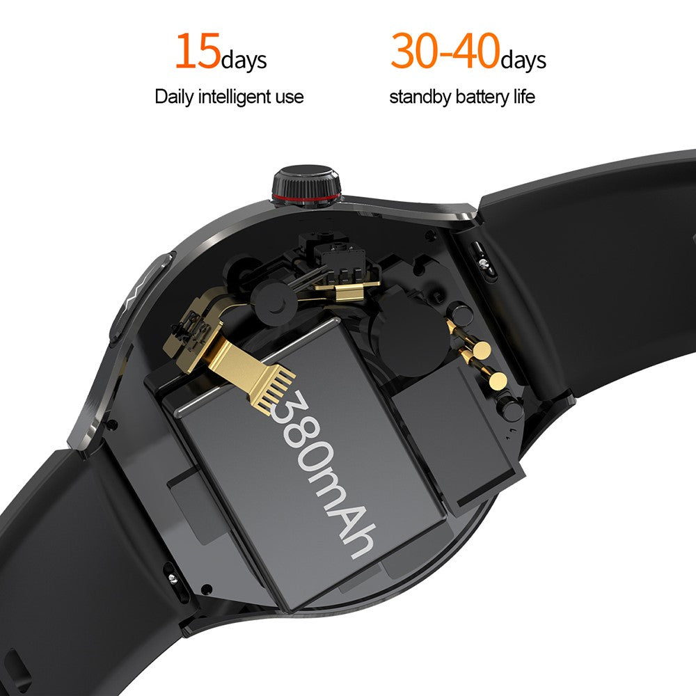 TK26Pro Smart Watch with Silicone Strap ECG Heart Rate Blood Pressure 1.43 Inch AMOLED Bluetooth-compatible Call 380mAh One-Touch Health Monitor